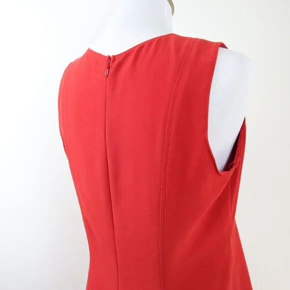 Ann Taylor Size 6 Seamed Shell High Low Top Orange 'Blazing Red' - Picture 8 of 11